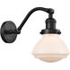 Franklin Restoration Olean 1 Light 7 inch Oil Rubbed Bronze Sconce Wall Light in Matte White Glass, Franklin Restoration