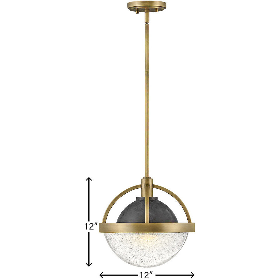 Watson 1 Light 12 inch Heritage Brass with Slate Bronze Indoor Pendant Ceiling Light