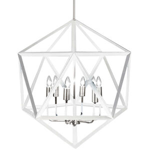 Archello LED 22 inch White with Satin Chrome Chandelier Ceiling Light