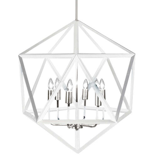 Archello LED 22 inch White with Satin Chrome Chandelier Ceiling Light