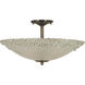 Brocatto 3 Light 19 inch Antique Brass Semi-Flush Mount Ceiling Light