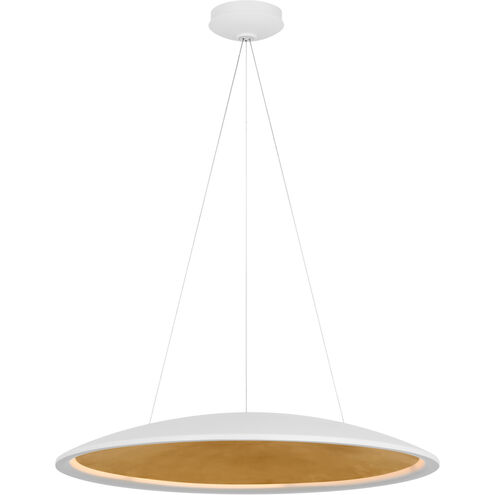 Barbara Barry Arial LED 28 inch Matte White and Gild Chandelier Ceiling Light