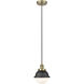 Hampden 1 Light 7.25 inch Antique Brass Mini Pendant Ceiling Light