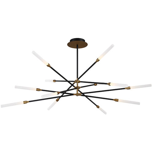 Houdini LED 46.69 inch Black Aged Brass Chandelier Ceiling Light, dweLED