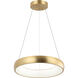 Maverick LED 16 inch Brushed Gold Pendant Ceiling Light