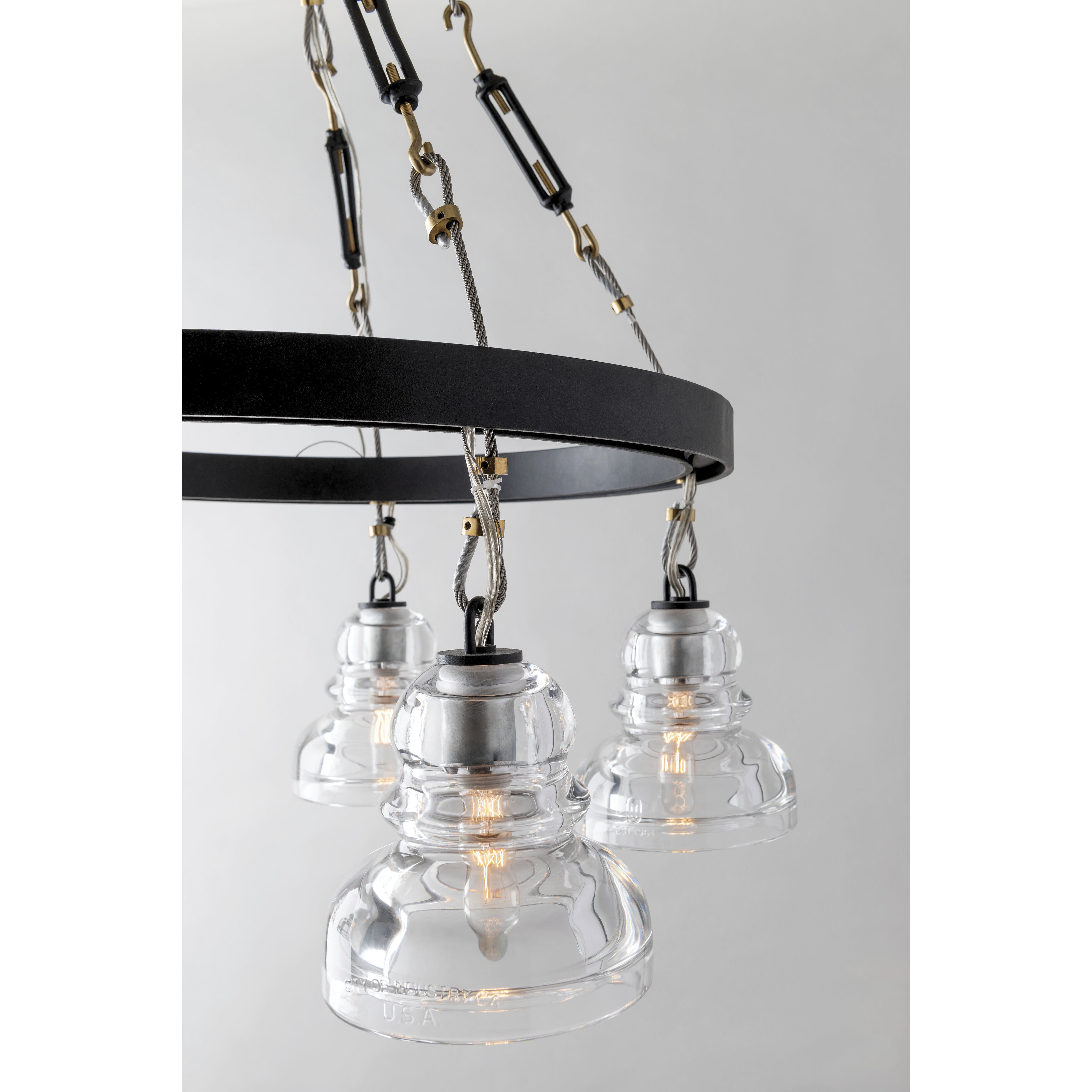 Menlo Park 10 Light 42.5 inch Deep Bronze Chandelier Ceiling Light, Historic Clear Pressed Glass