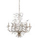 Crystal Bud 6 Light 28 inch Silver Granello Chandelier Ceiling Light, Medium