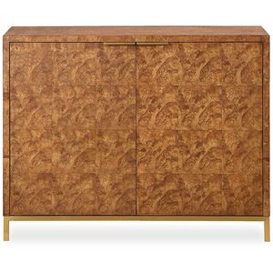 Jethro Burl Veneer and Gold 2 Door Cabinet