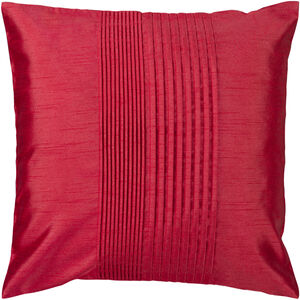 Solid Pleated 22 X 22 inch Red Pillow Kit, Square