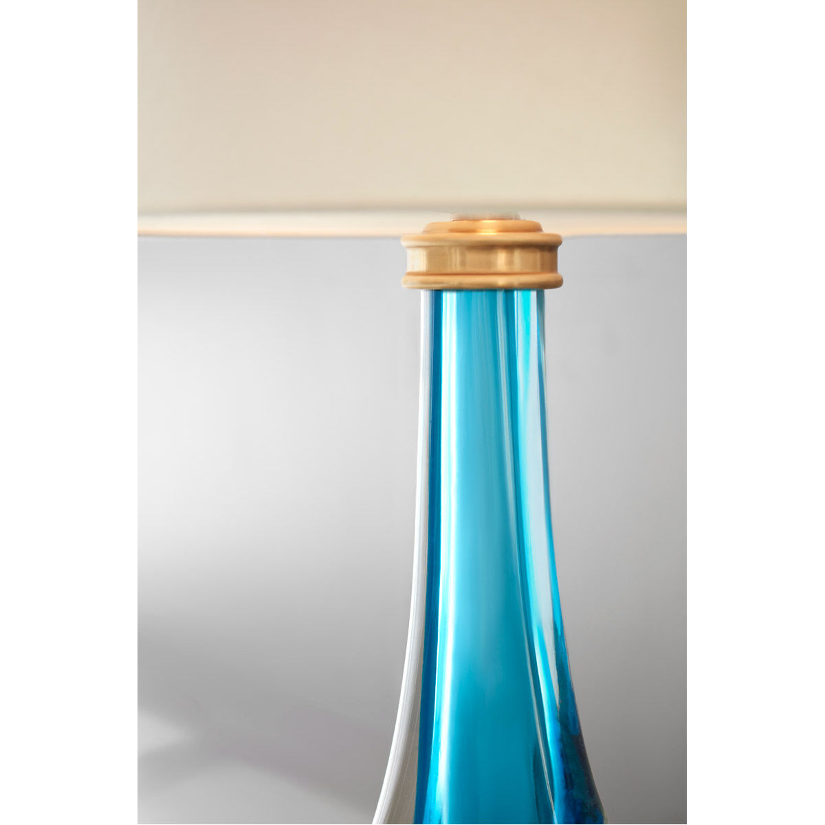 Julie Neill Christa 29.5 inch 100 watt Cerulean Blue Glass Table Lamp Portable Light, Large