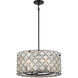 Sheer Elegance 4 Light 21.25 inch Coal Convertible Pendant Ceiling Light
