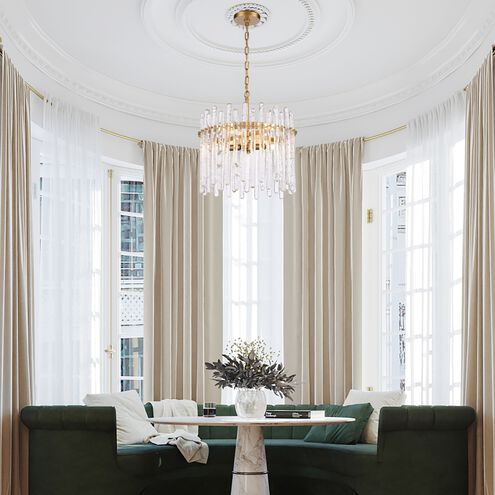 Icicles 4 Light 18 inch Natural Brass Pendant Ceiling Light, Converts to Semi Flush