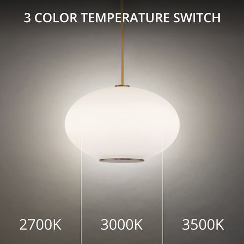 Illusion 1 Light 16 inch Aged Brass Pendant Ceiling Light in 3000K