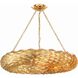 Broche 8 Light 33.5 inch Antique Gold Semi Flush Ceiling Light