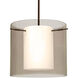 Pahu 12 LED Bronze Stem Pendant Ceiling Light in Transparent Smoke/Opal Glass