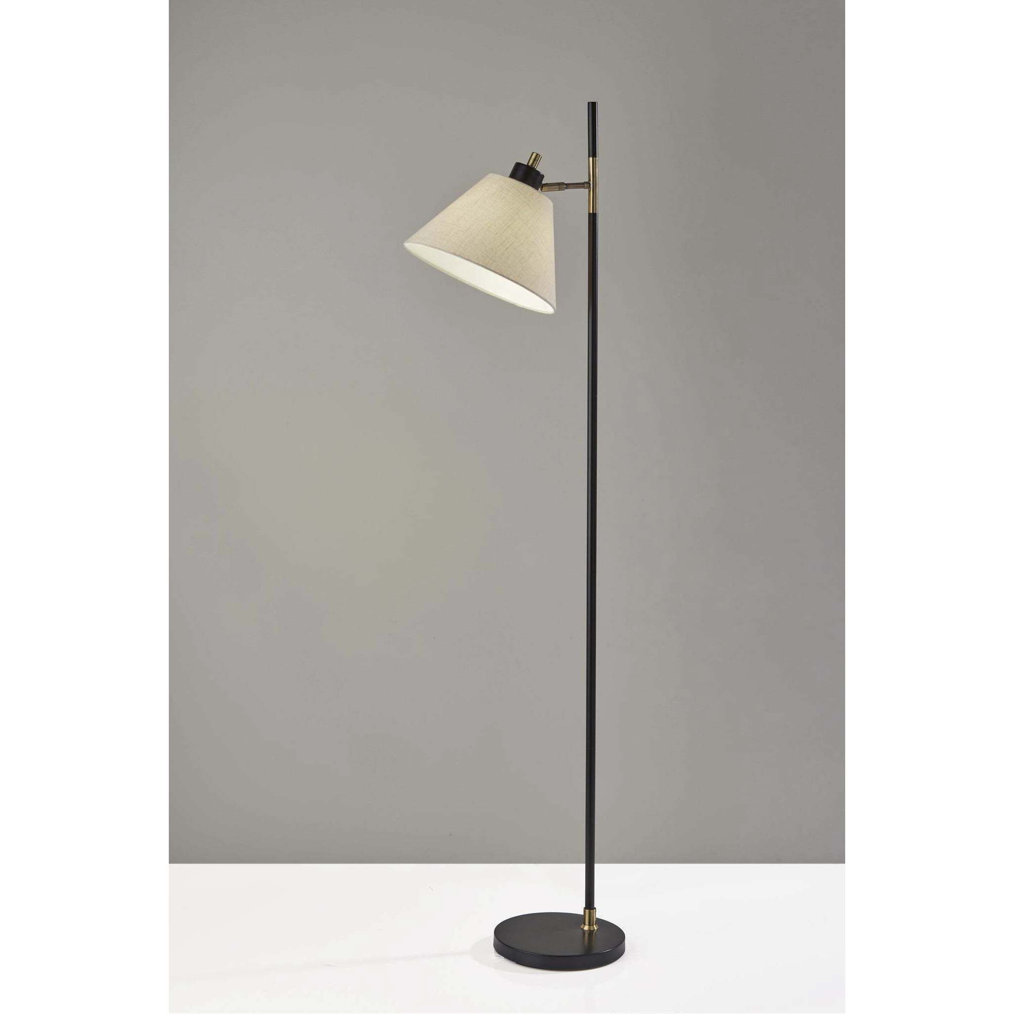 Matthew 63.5 inch 100 watt Black / Antique Brass Accent Floor Lamp Portable Light