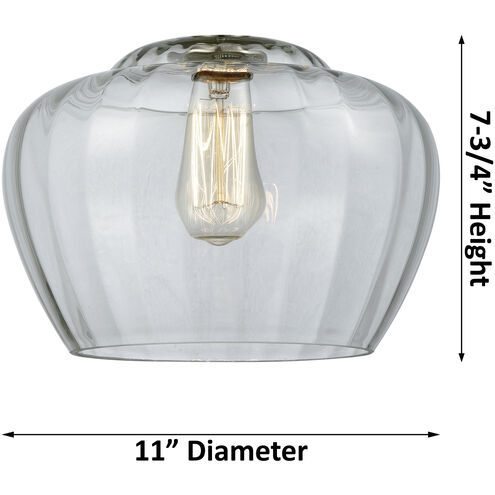 Ballston Large Fenton LED 11 inch Polished Chrome Mini Pendant Ceiling Light in Plated Smoke Glass, Ballston