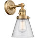 Franklin Restoration Small Cone LED 6.25 inch Brushed Brass Sconce Wall Light, Franklin Restoration