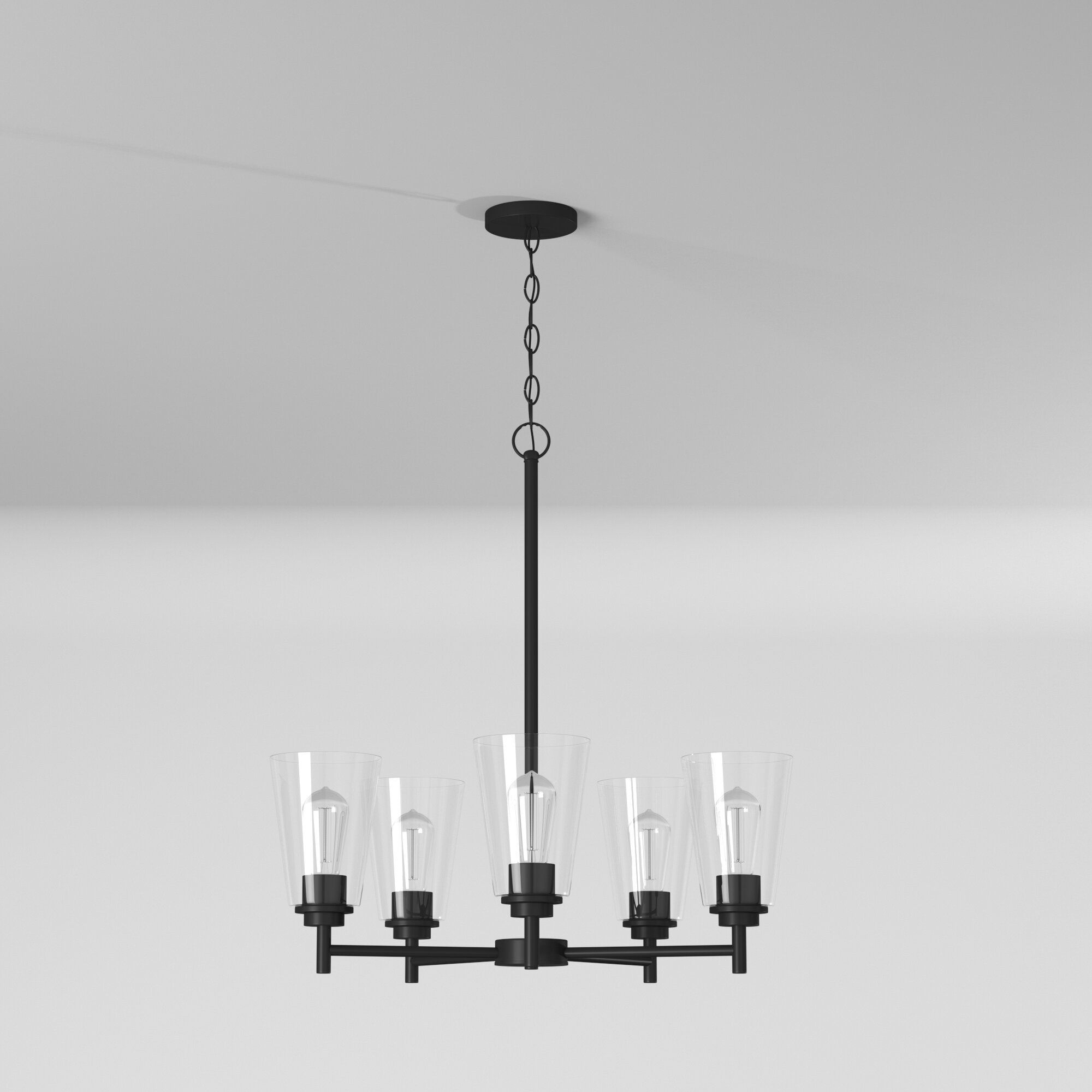 Westin 5 Light 24 inch Matte Black Chandelier Ceiling Light