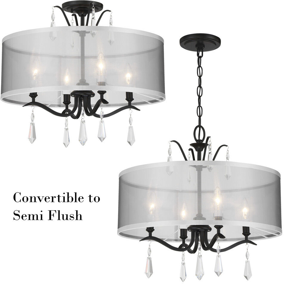 Laurel Estate 4 Light 20 inch Coal Semi Flush Ceiling Light