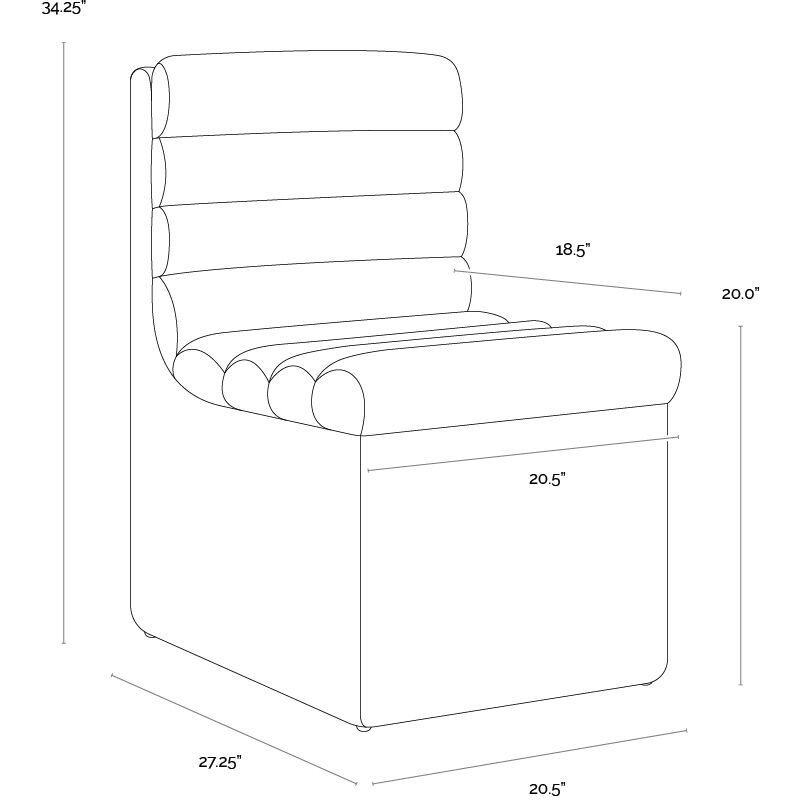 Norm Copley Latte Wheeled Dining Chair
