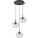 Nova LED LED Matte Black Chandelier Ceiling Light, Round Multi-Port