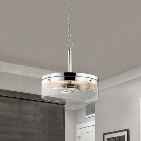 Intersection 3 Light 17 inch Polished Nickel Pendant Ceiling Light