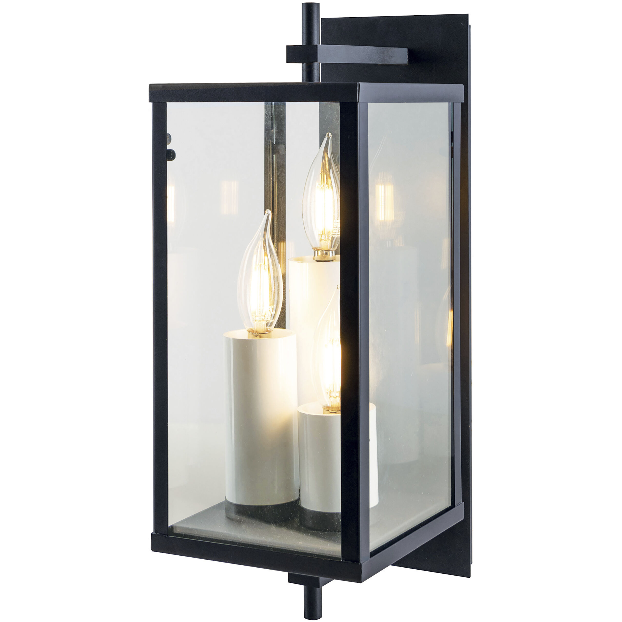 Back Bay 3 Light 16.75 inch Matte Black Outdoor Wall Sconce