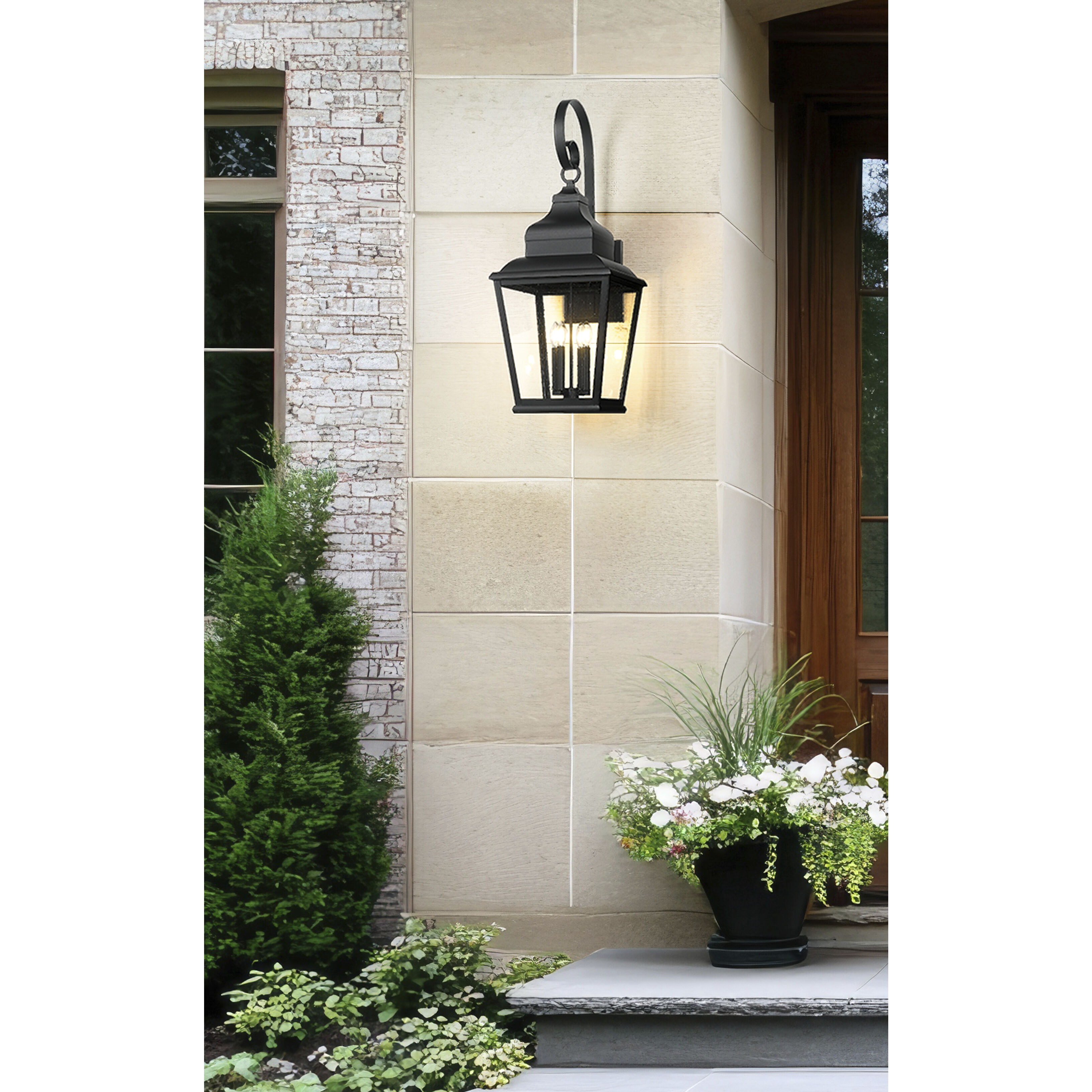 Raphael 4 Light 36.25 inch Sand Black Outdoor Wall Light in Soft Sand Black