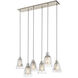 Evie 6 Light 10 inch Brushed Nickel Chandelier Linear (Double) Ceiling Light, Double