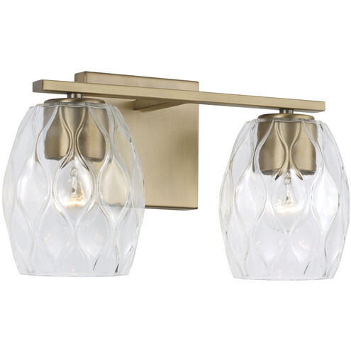 Lucas 2 Light 14 inch Aged Brass Vanity Light Wall Light