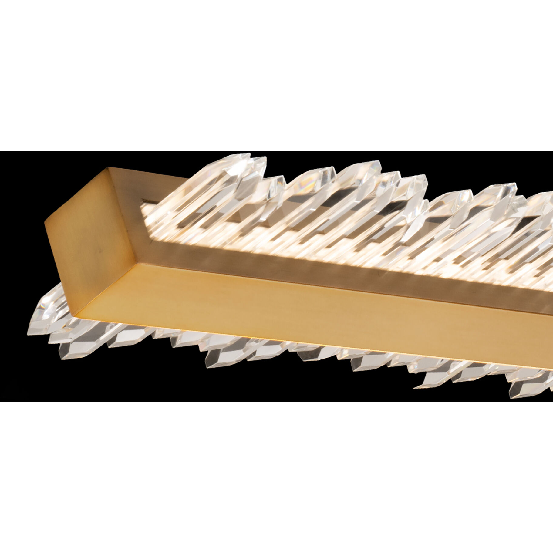 Beyond Frozen LED 47.25 inch Aged Brass Linear Pendant Ceiling Light