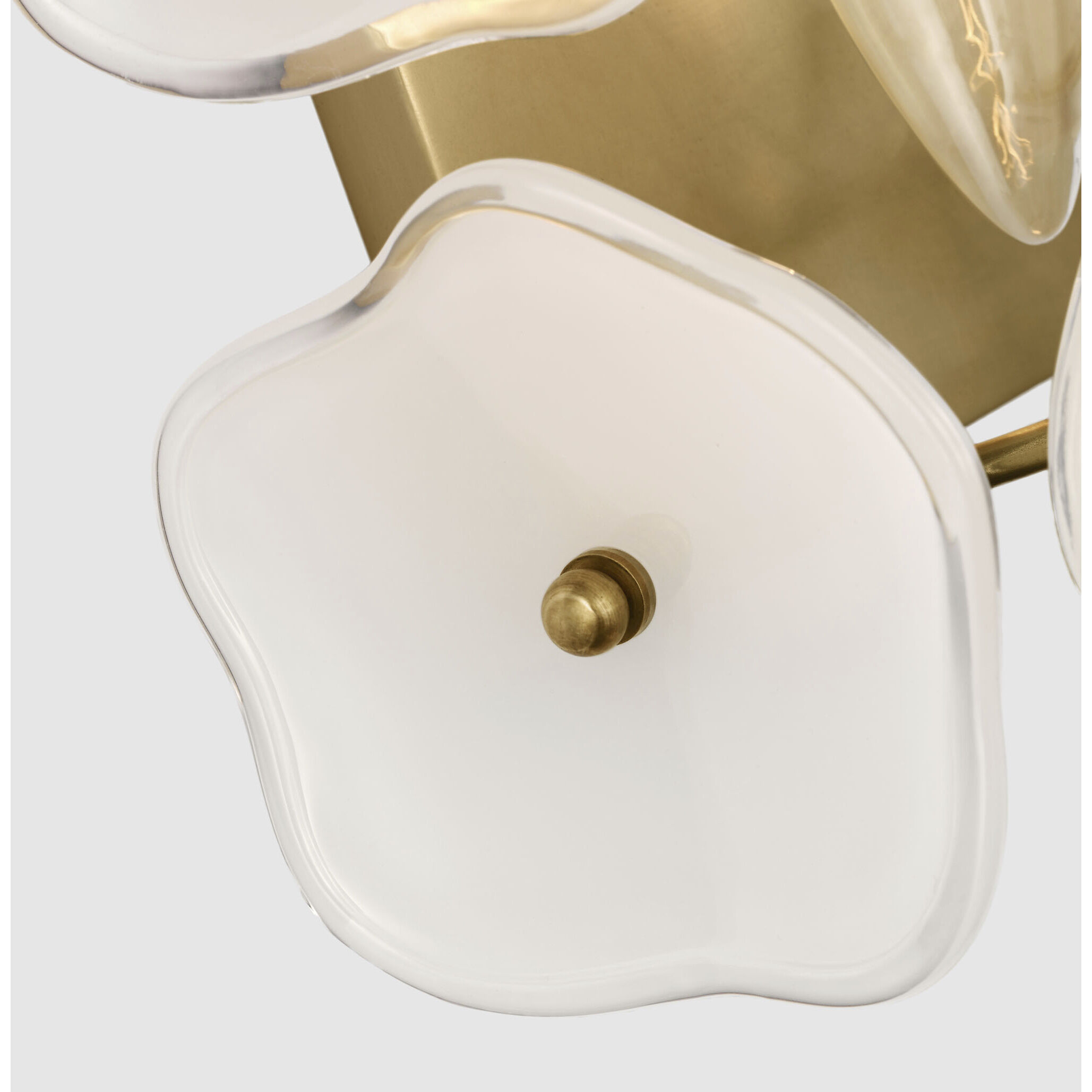 kate spade new york Leighton Sconce Wall Light in Soft Brass, Cream Tinted Glass