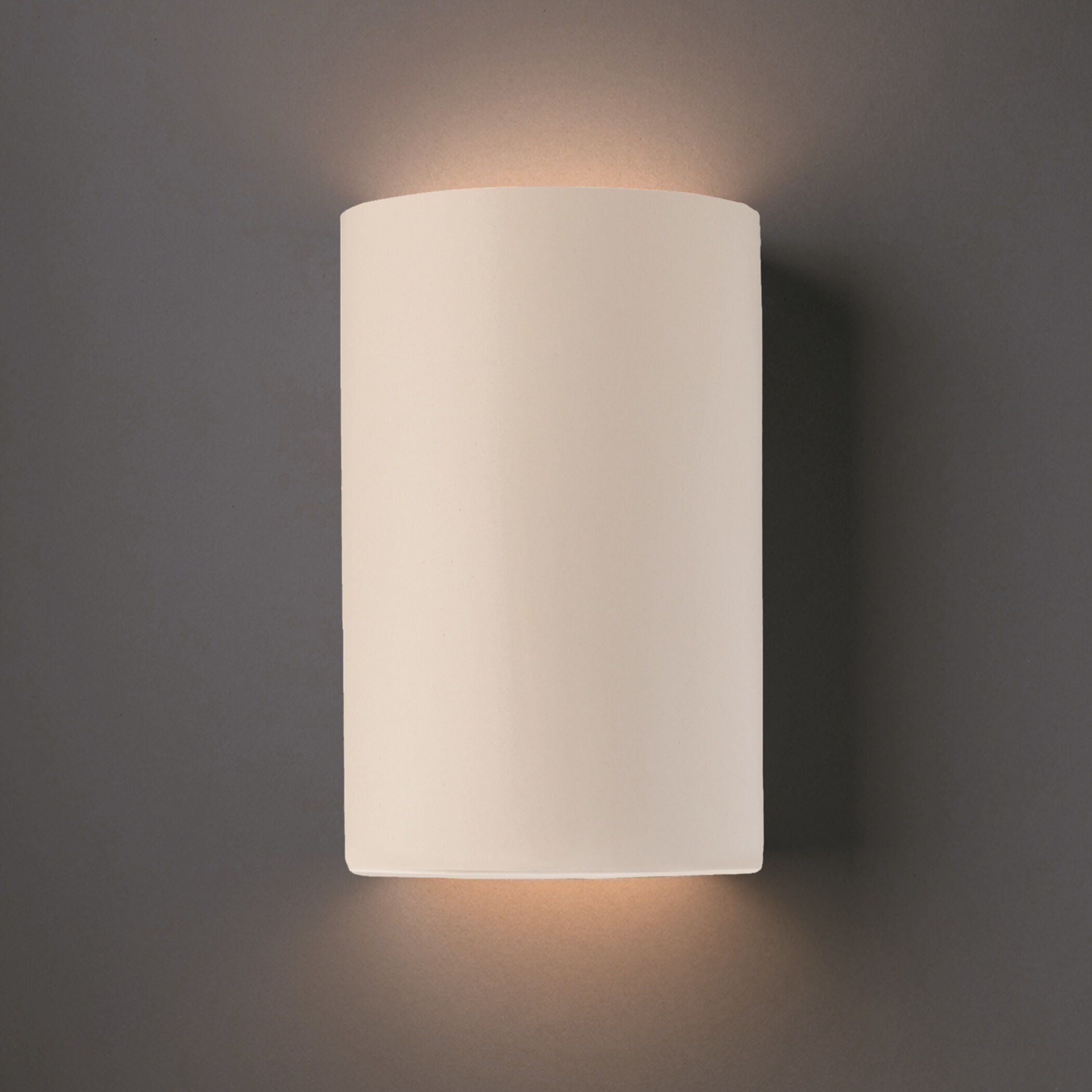 Ambiance Cylinder LED 7.75 inch Matte White Wall Sconce Wall Light, Large