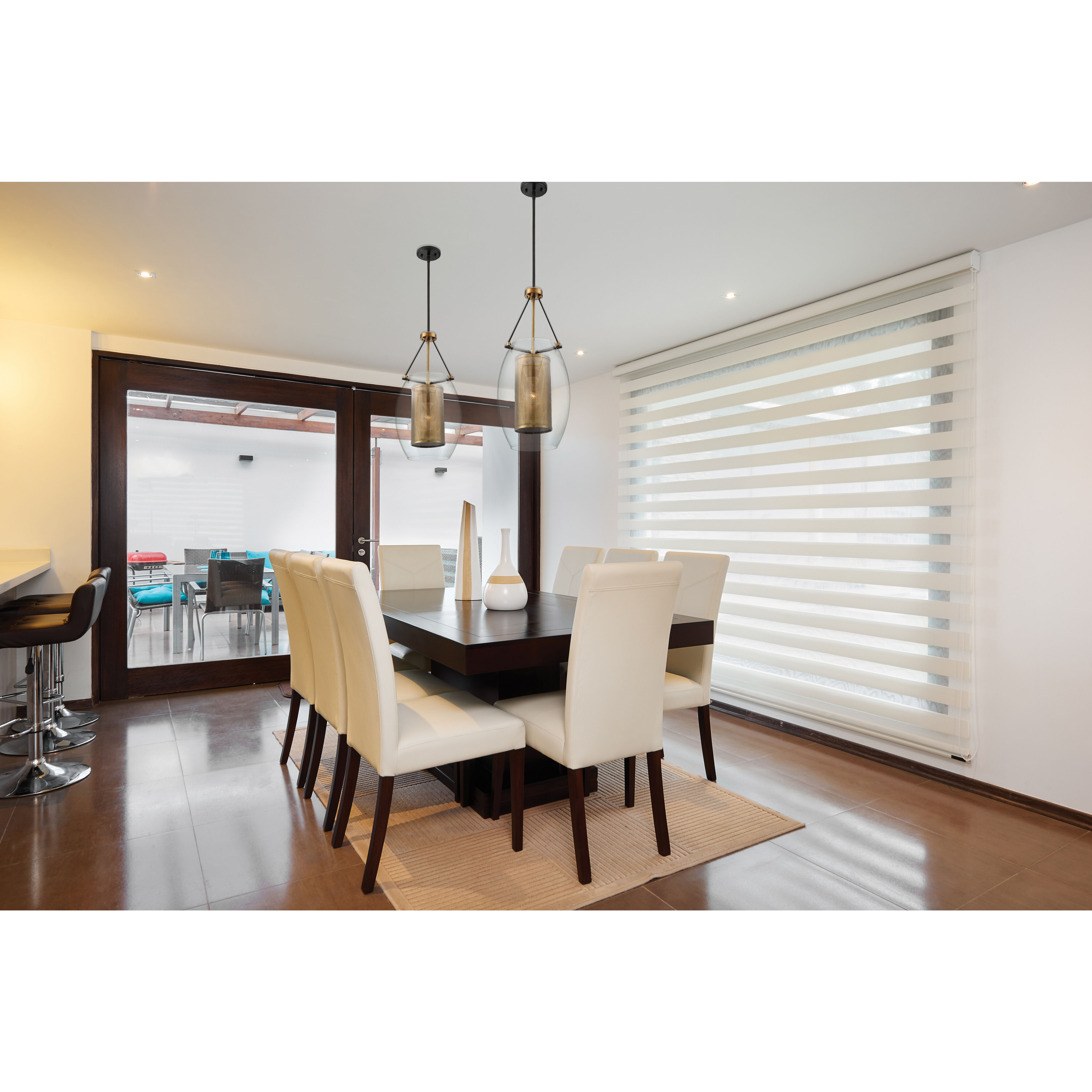 Dunbar 1 Light 12 inch Warm Brass with Bronze Accents Pendant Ceiling Light, Essentials