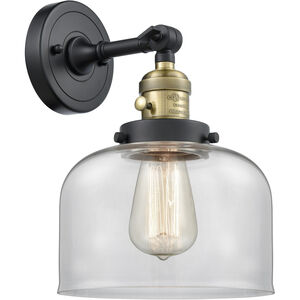 Franklin Restoration Large Bell LED 8 inch Black Antique Brass Sconce Wall Light, Franklin Restoration