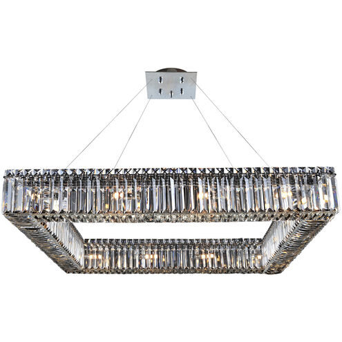 Quadro 16 Light 26 inch Chrome Pendant Ceiling Light in Firenze Clear