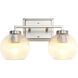 Elliott 2 Light 15.25 inch Pewter Vanity Light Wall Light in Ribbed Clear
