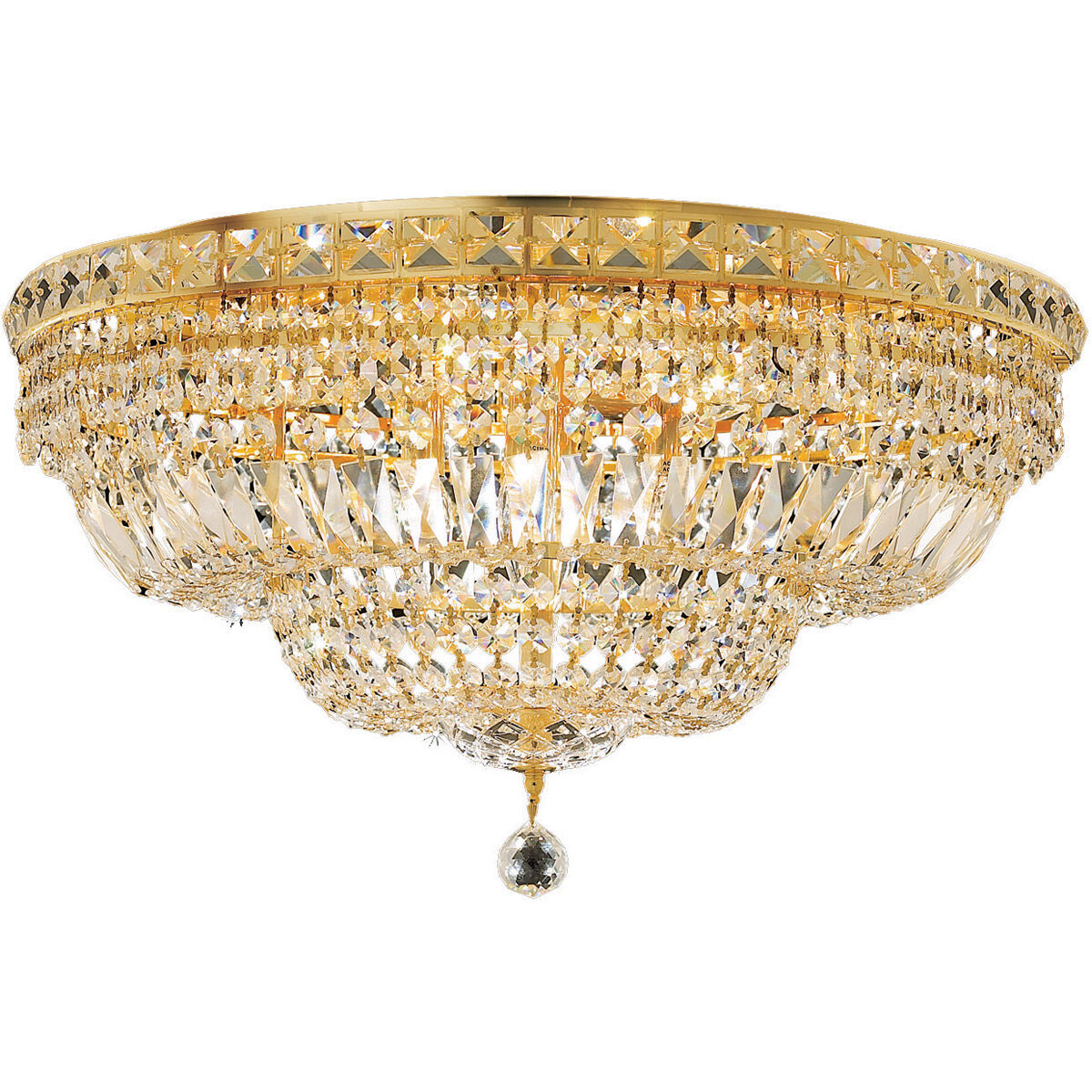 Tranquil 12 Light 24 inch Gold Flush Mount Ceiling Light in Royal Cut