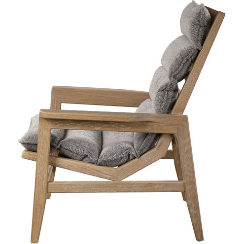 Isola Naturally Oak with Charcoal and White Cushion Accent Chair