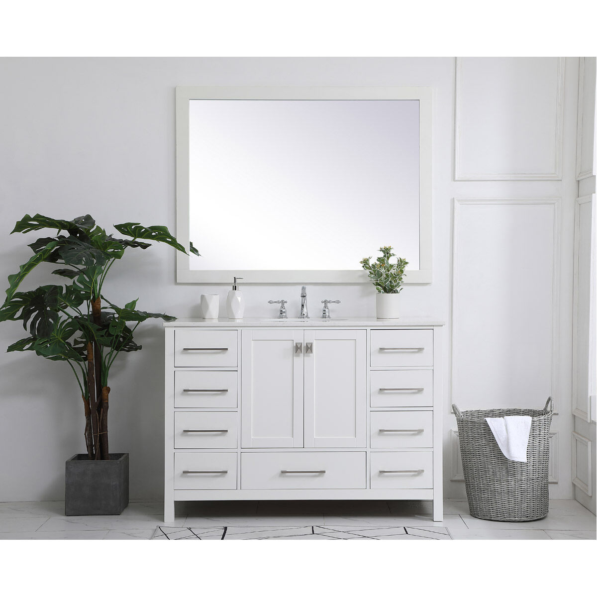 Irene 48 X 22 X 34 inch White Vanity Sink Set