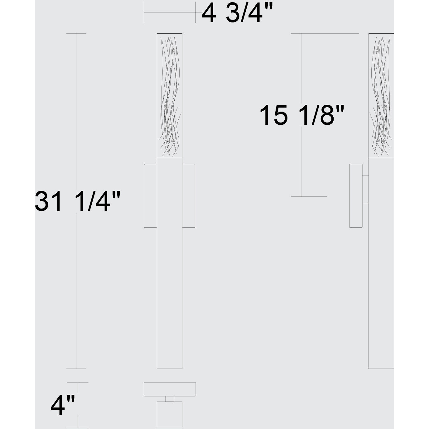 Folio LED 31.25 inch Sand Black Outdoor Wall Sconce