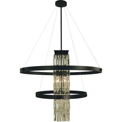 Iris 5 Light 33 inch Matte Black Foyer Chandelier Ceiling Light