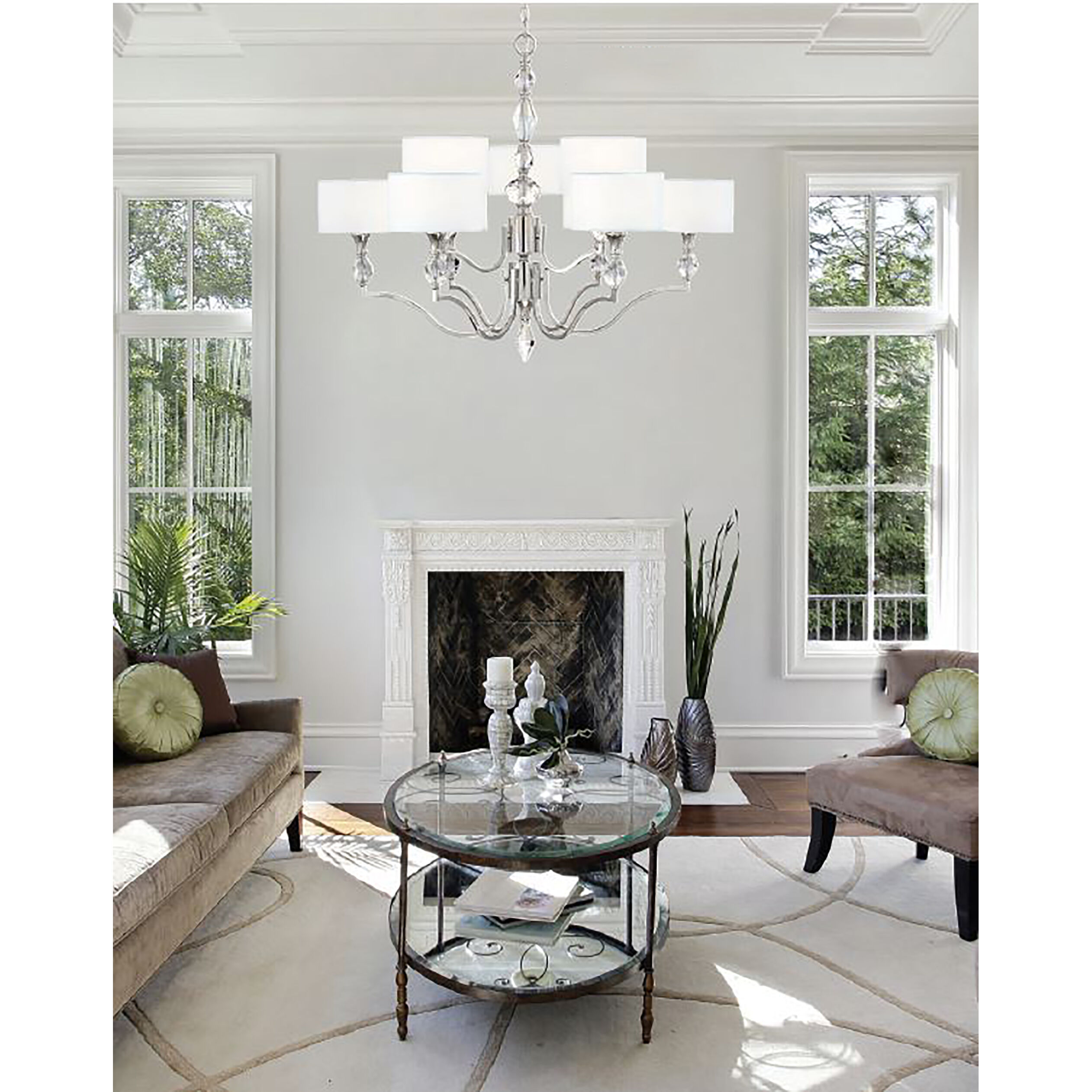 Evi 9 Light 35 inch Chrome Chandelier Ceiling Light