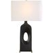 Void 30 inch 150 watt Matte Black Glaze and Brass Table Lamp Portable Light