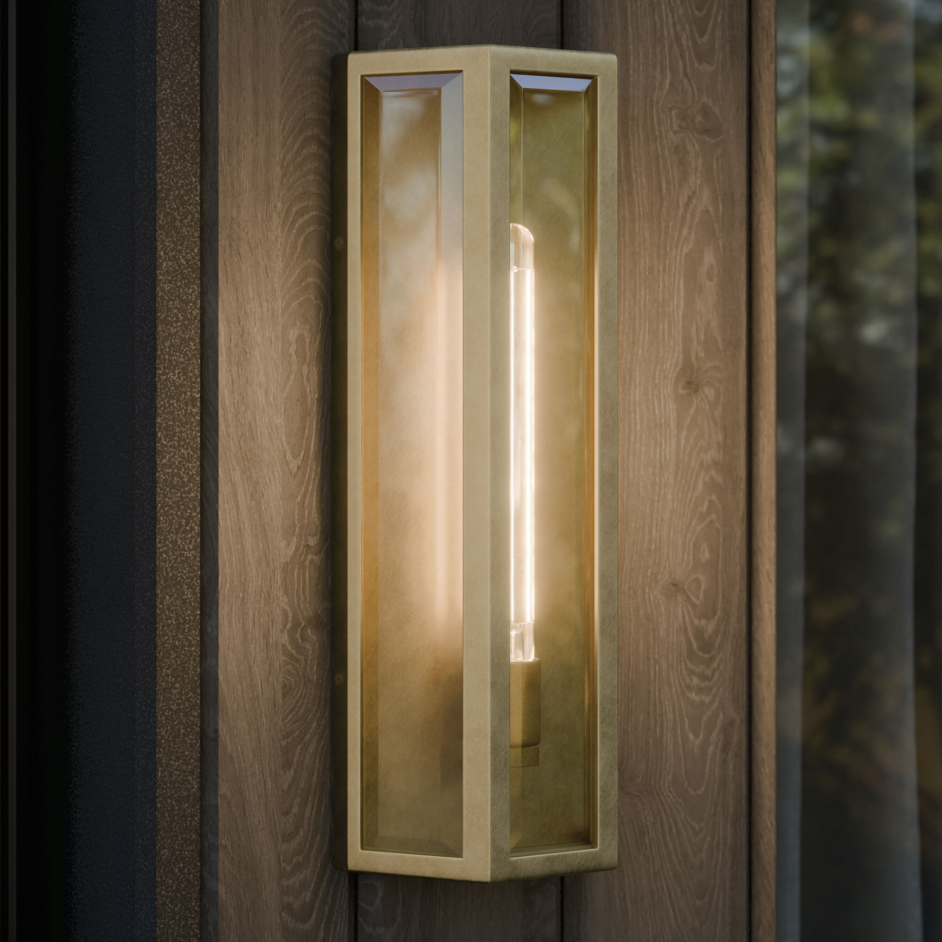 Berens 1 Light 20 inch Natural Brass Outdoor Wall Light
