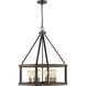 Kirkland 6 Light 25 inch Rustic Mahogany Chandelier Ceiling Light