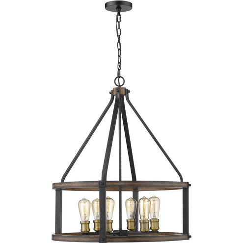 Kirkland 6 Light 25 inch Rustic Mahogany Chandelier Ceiling Light