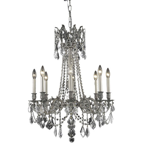 Rosalia 8 Light 24 inch Pewter Dining Chandelier Ceiling Light in Clear, Royal Cut