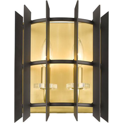 Haake 2 Light 9.12 inch Satin Brass Wall Sconce Wall Light